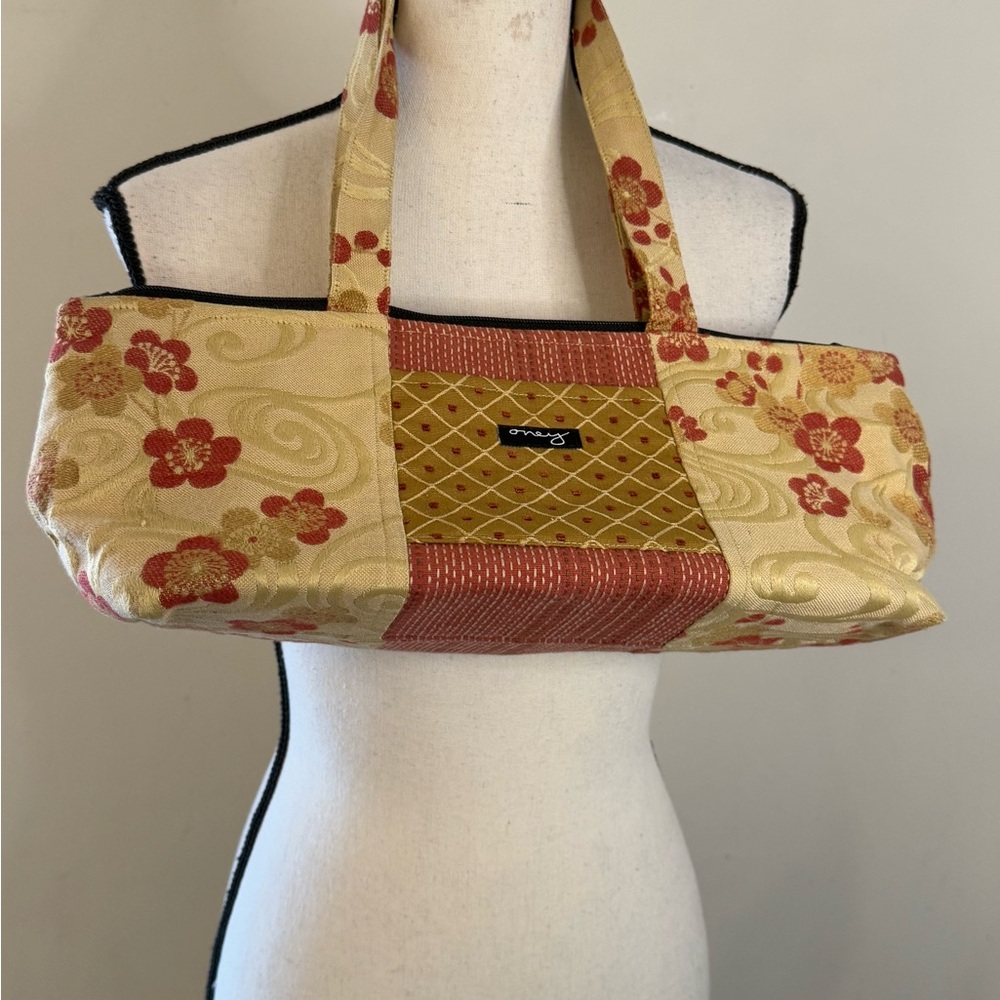 Oney Floral Patchwork Rectangular Fabric Handbag - image 1
